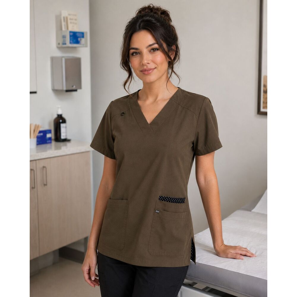 KOI Next Gen 1010 Women's Ready to Work Scrub Top (Olive Green) Size XS